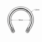 316L Surgical Steel Threaded Circular Barbell Accessories – 16G (1.2mm)