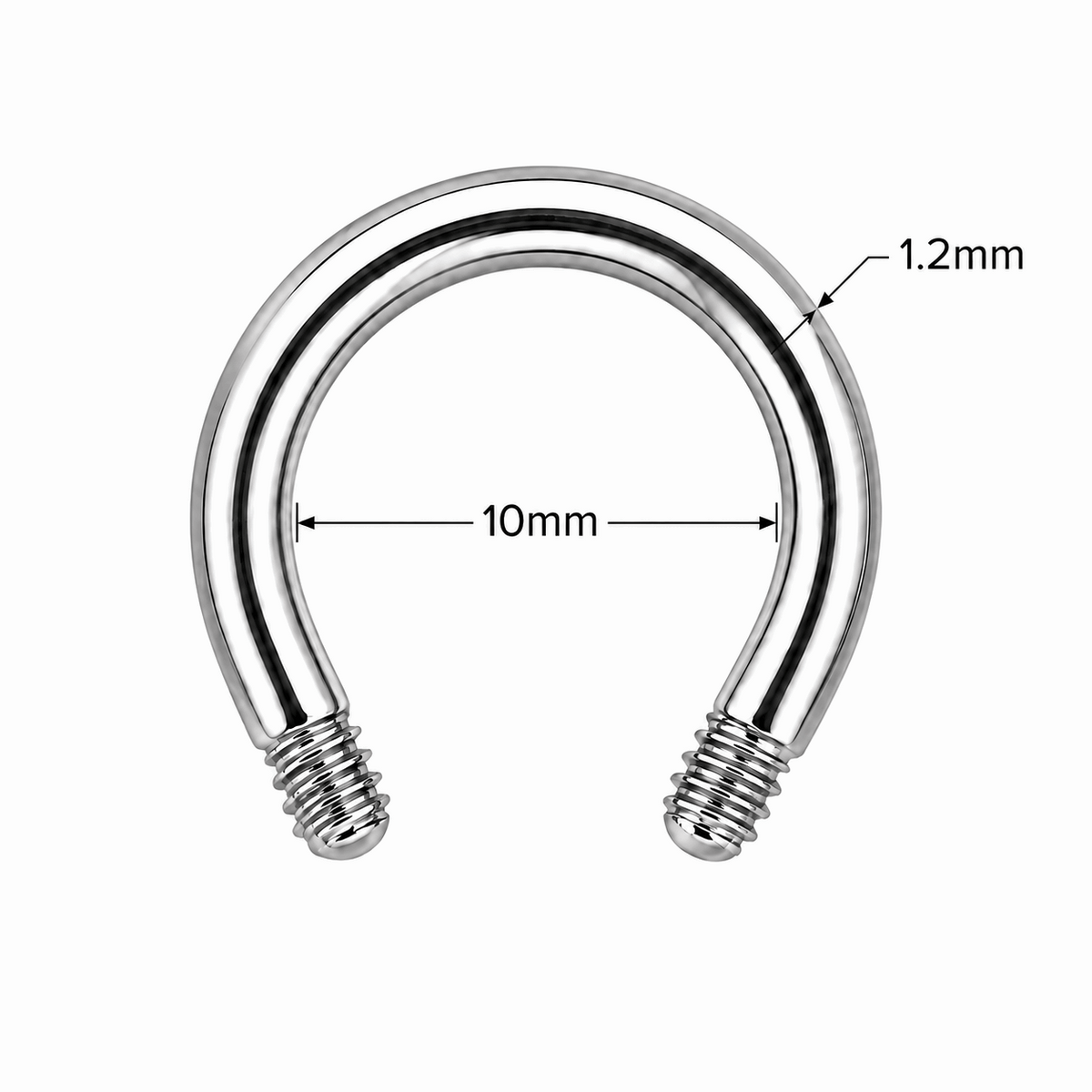 316L Surgical Steel Threaded Circular Barbell Accessories – 16G (1.2mm)