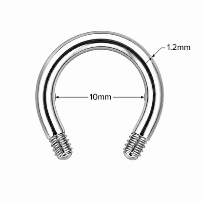 316L Surgical Steel Threaded Circular Barbell Accessories – 16G (1.2mm)