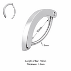 316L Surgical Steel Reverse Curved Clicker Belly Button Ring – 14G (1.6mm) 10mm