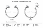 316L Surgical Steel CZ End Circular Barbell Ring – 18G (1.0mm) 8mm