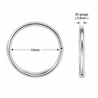 316L Surgical Steel Seamless Double Nose Hoop Ring – 20G (0.8mm)