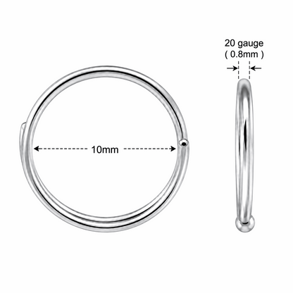 316L Surgical Steel Seamless Double Nose Hoop Ring – 20G (0.8mm)