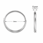 316L Surgical Steel Seamless Double Nose Hoop Ring – 20G (0.8mm)