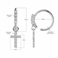 316L Surgical Steel CZ Hanging Cross Bendable Cartilage Ear Piercing – 20G (0.8mm)