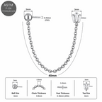 G23 Titanium Two Hole Piercing Chain Threadless Pin Top – 18G & 16G Compatible