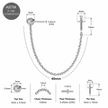 G23 Titanium Two Hole Round Dagger Piercing Chain Threadless Pin Top – 18G & 16G Compatible