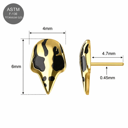 G23 Titanium Raven Mask Threadless Pin Top – 18G & 16G Compatible