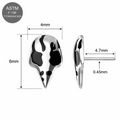G23 Titanium Raven Mask Threadless Pin Top – 18G & 16G Compatible