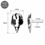 G23 Titanium Raven Mask Threadless Pin Top – 18G & 16G Compatible