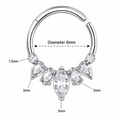 316L Surgical Steel Mixed Stone Hinged Segment Clicker Ring – 16G (1.2mm) 8mm