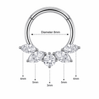 316L Surgical Steel Marquise Butterfly Hinged Segment Clicker Ring – 16G (1.2mm) 8mm