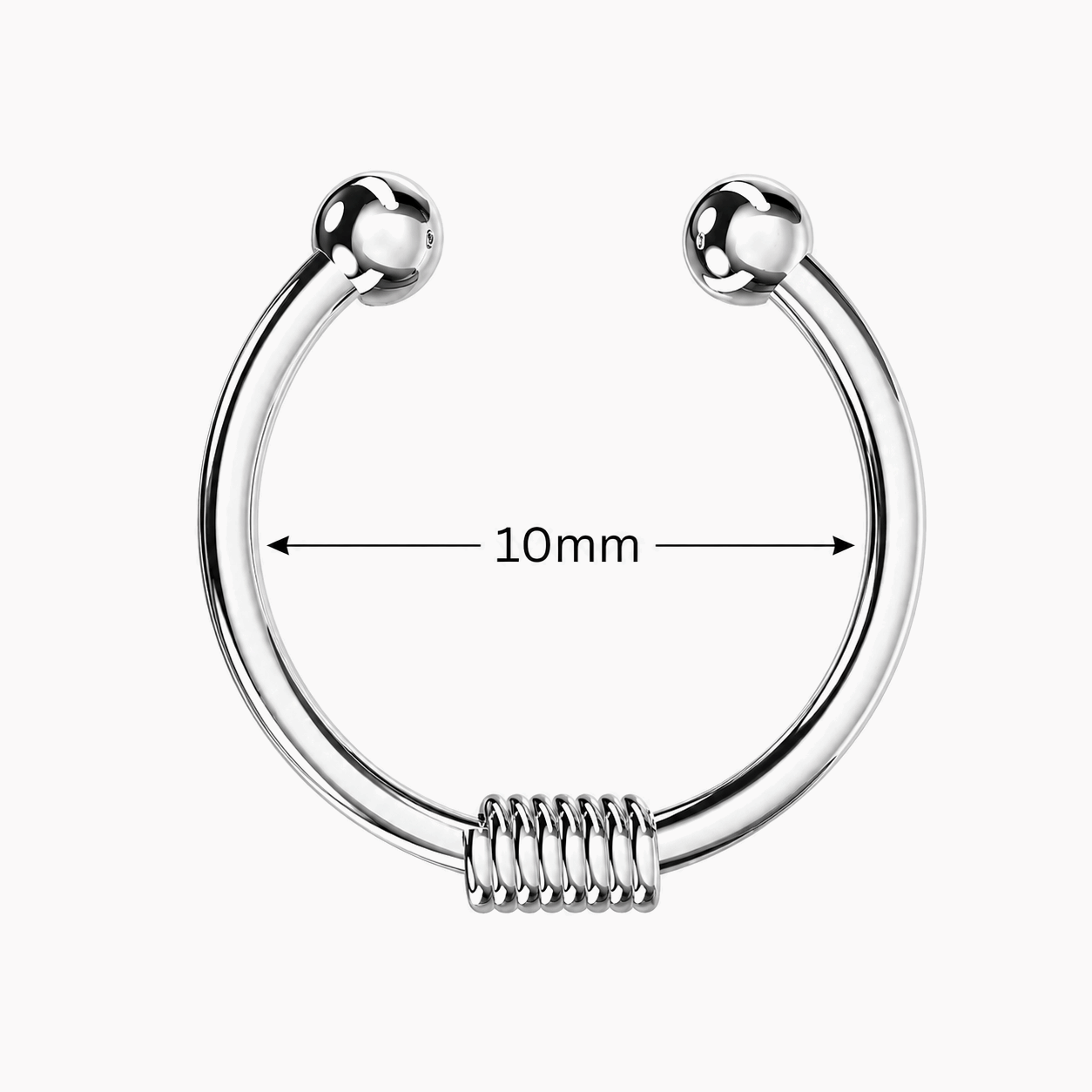 Surgical Steel Circular Spring Fake Septum Piercing – 16G (1.2mm) 10mm