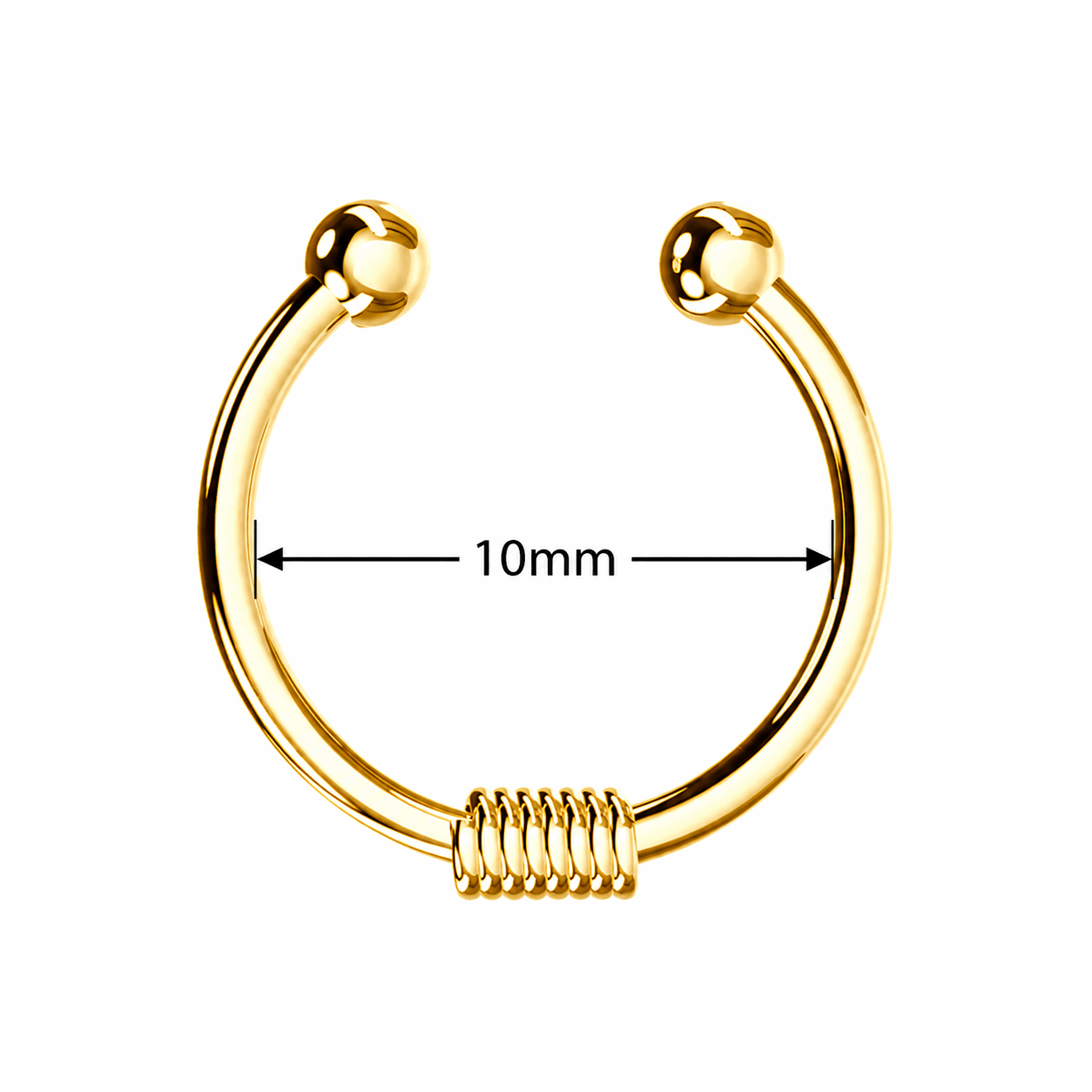 Surgical Steel Circular Spring Fake Septum Piercing – 16G (1.2mm) 10mm