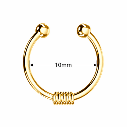 Surgical Steel Circular Spring Fake Septum Piercing – 16G (1.2mm) 10mm