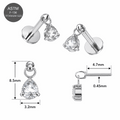 G23 Titanium Dangling Pear Drop Threadless Pin Top – 18G & 16G Compatible