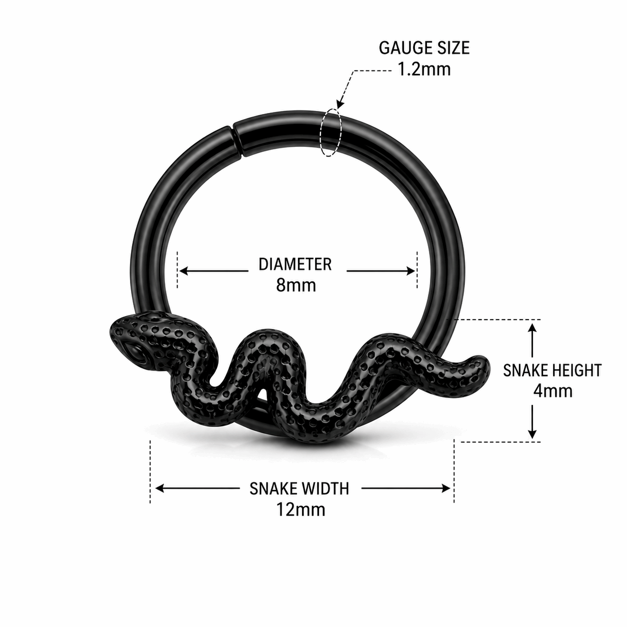 Slithering Snake Hinged Segment Clicker Ring – 16G (1.2mm)