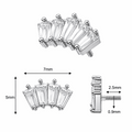 316L Surgical Steel 5-Crystal Baguette Fan Internally Threaded Top – 16G (1.2mm)