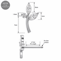 G23 Titanium CZ Leaf Threadless Pin Top – 18G & 16G Compatible