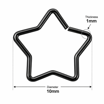 316L Surgical Steel Star Single Closure Ring – 18G (1.0mm) 10mm