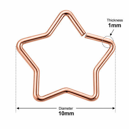 316L Surgical Steel Star Single Closure Ring – 18G (1.0mm) 10mm