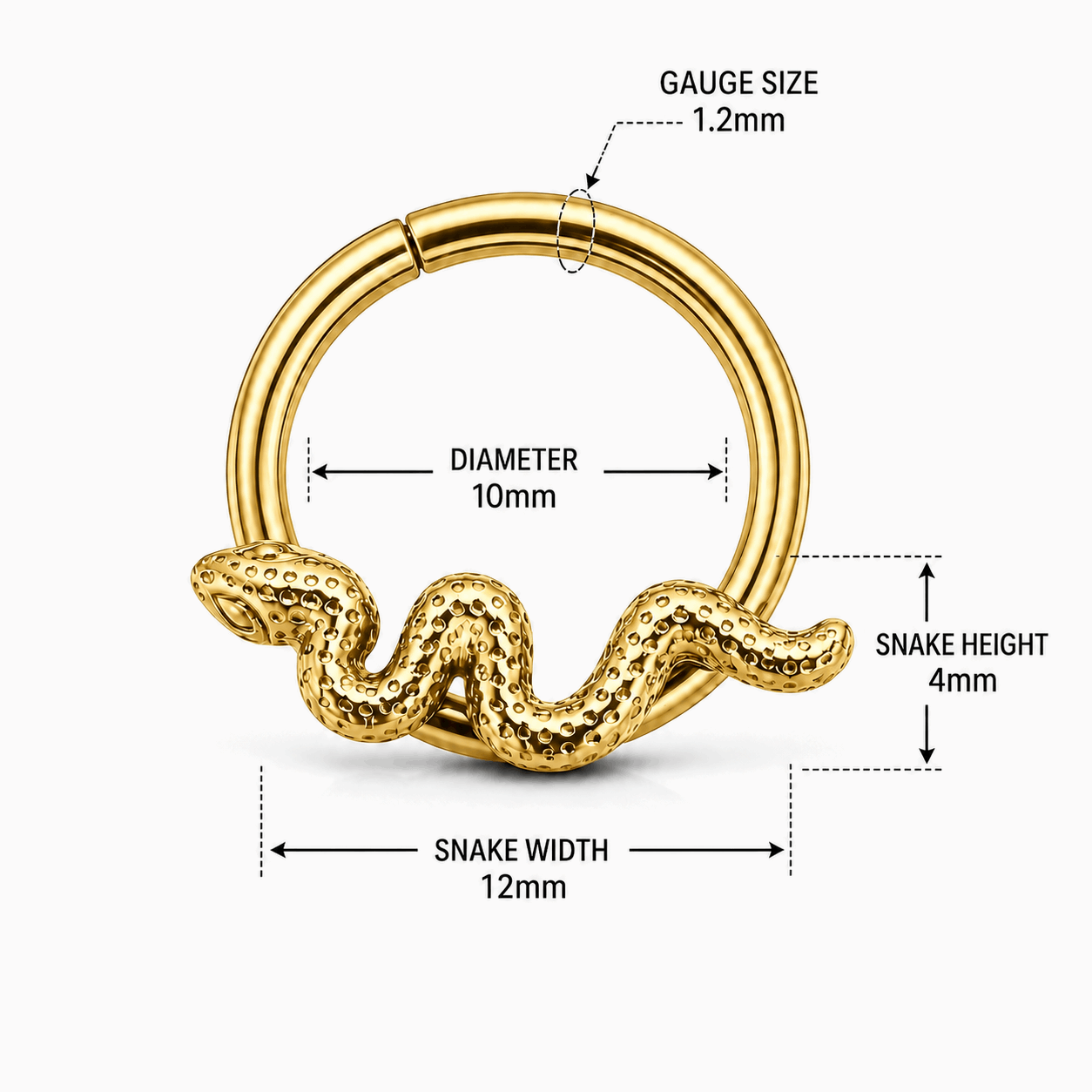 Slithering Snake Hinged Segment Clicker Ring – 16G (1.2mm)