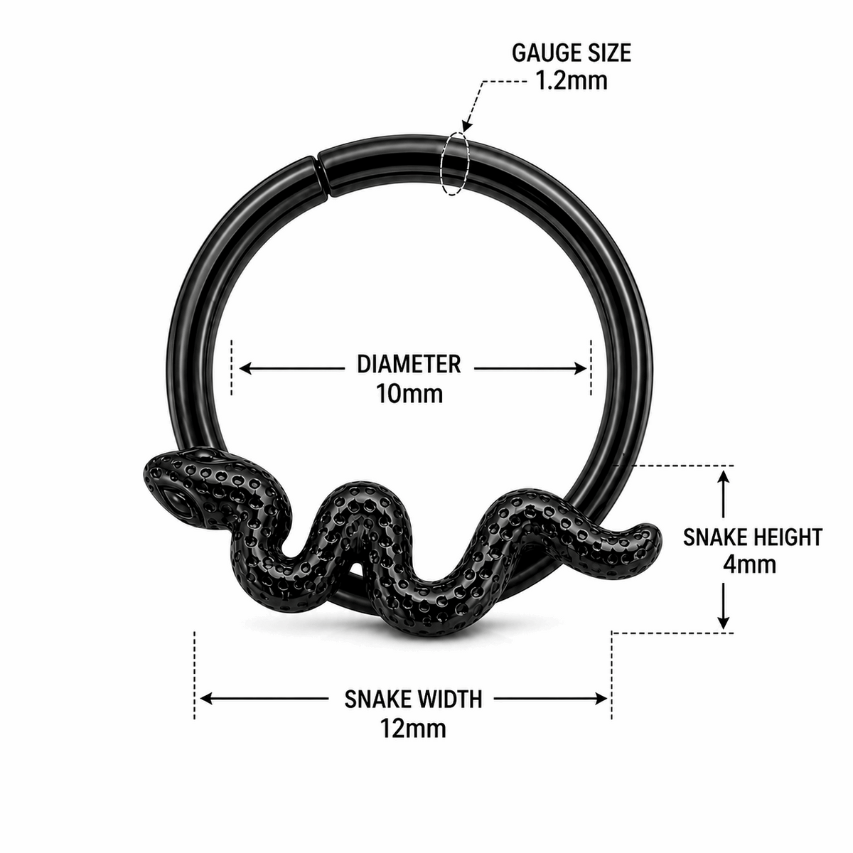 Slithering Snake Hinged Segment Clicker Ring – 16G (1.2mm)