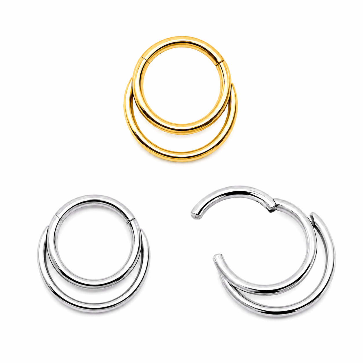Crescent Moon Hinged Segment Clicker Ring – 16G (1.2mm)