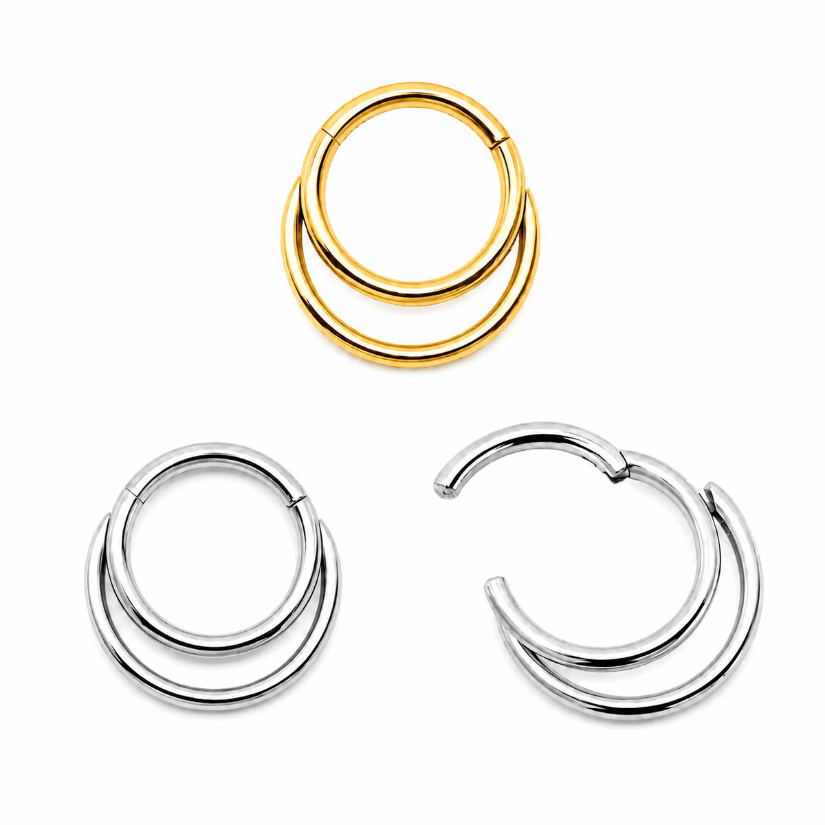 Crescent Moon Hinged Segment Clicker Ring – 16G (1.2mm)