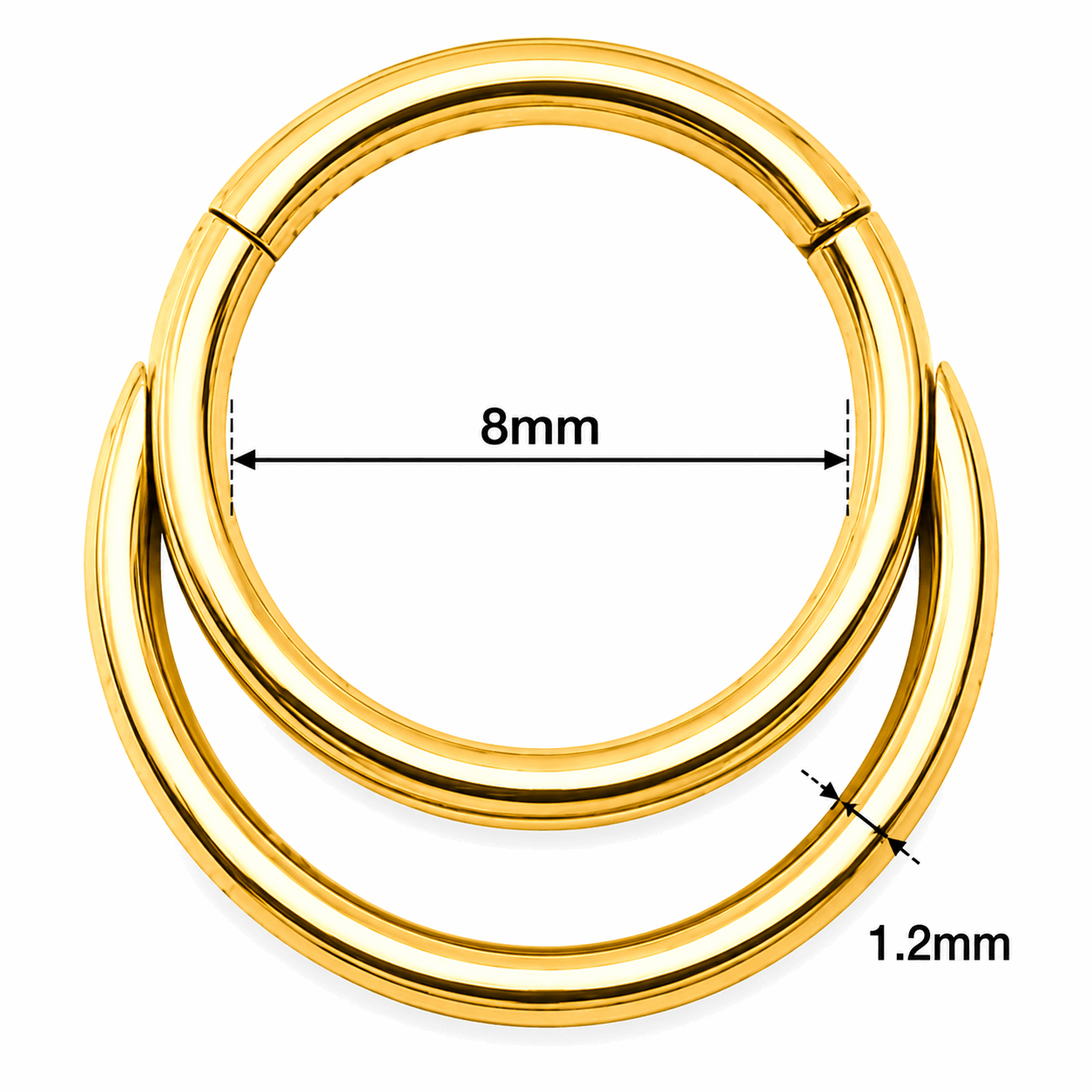 Crescent Moon Hinged Segment Clicker Ring – 16G (1.2mm)