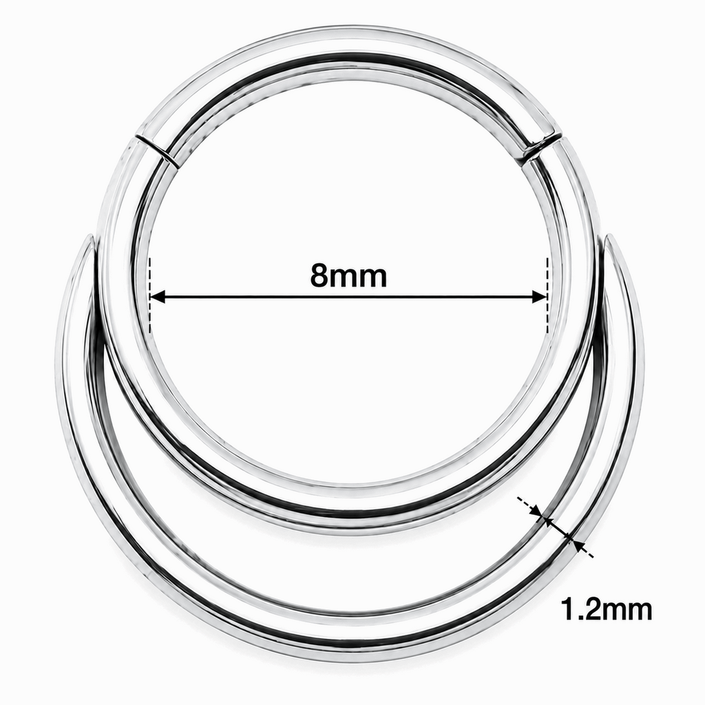Crescent Moon Hinged Segment Clicker Ring – 16G (1.2mm)