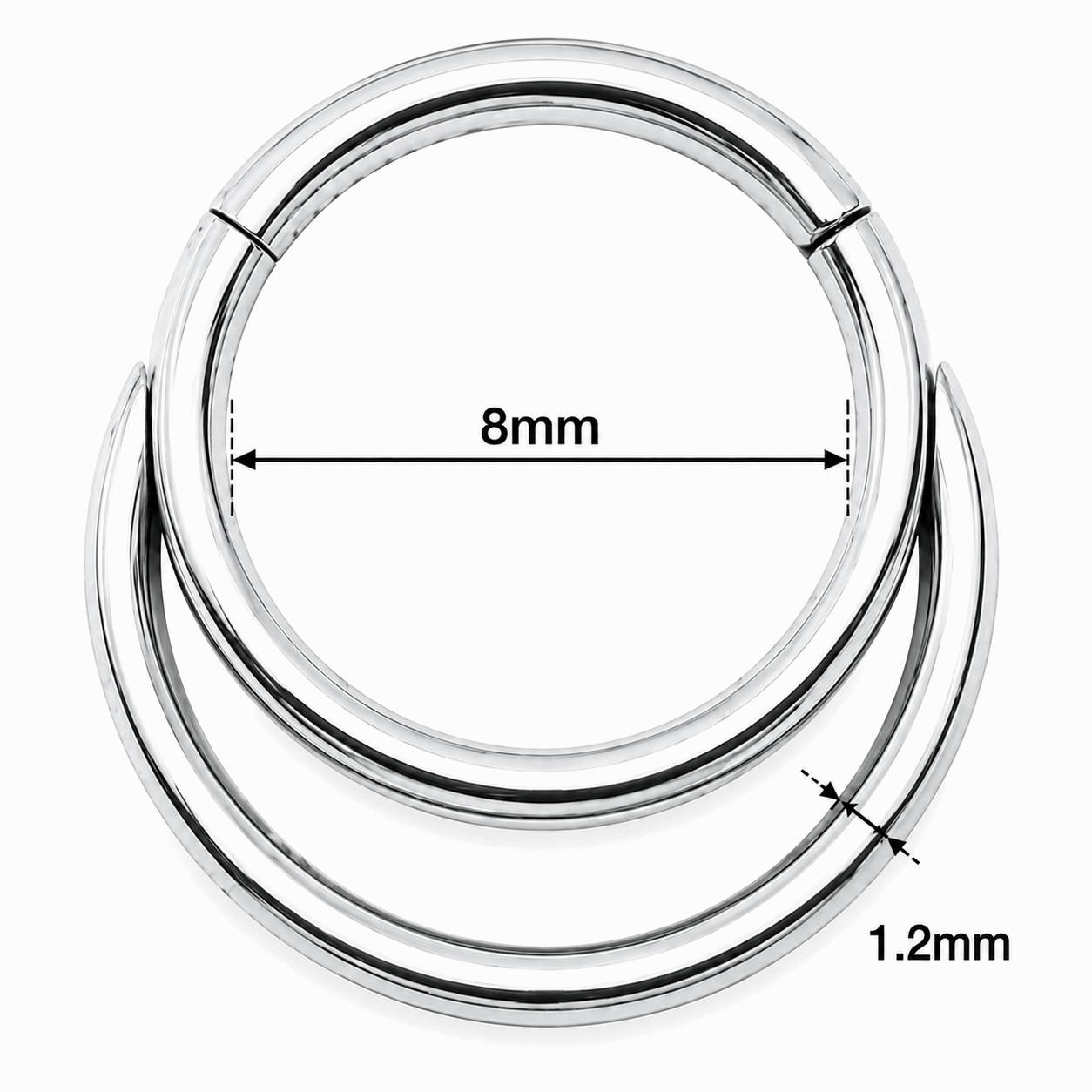 Crescent Moon Hinged Segment Clicker Ring – 16G (1.2mm)