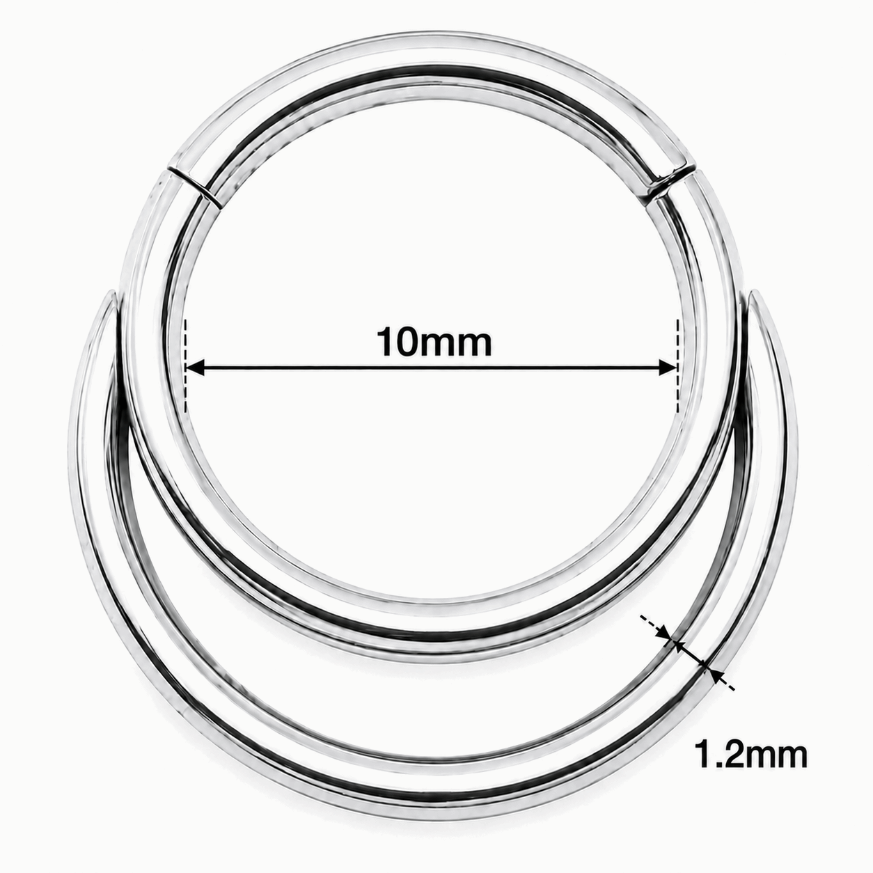 Crescent Moon Hinged Segment Clicker Ring – 16G (1.2mm)