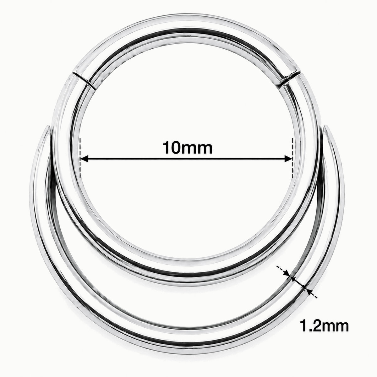 Crescent Moon Hinged Segment Clicker Ring – 16G (1.2mm)