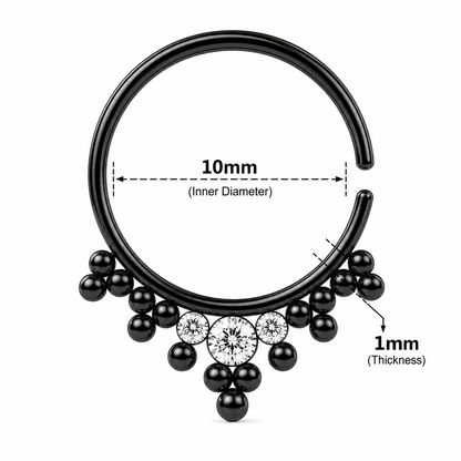 Jeweled Tribal Multi Dotted Septum Ring – 18G (1.0mm) 8mm