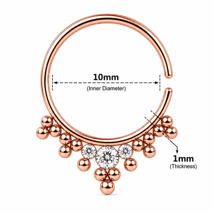 Jeweled Tribal Multi Dotted Septum Ring – 18G (1.0mm) 8mm