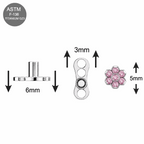 G23 Titanium 7 CZ Flower Dermal Anchor – 14G (1.6mm) Anchor