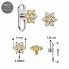 G23 Titanium 7 Petal Flower Dermal Anchor – 14G (1.6mm)