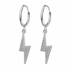 316L Surgical Steel Segment Hoop Earrings with Dangling Flash – Pair