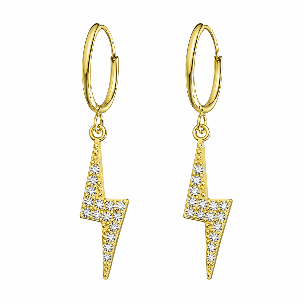 316L Surgical Steel Segment Hoop Earrings with Dangling Flash – Pair