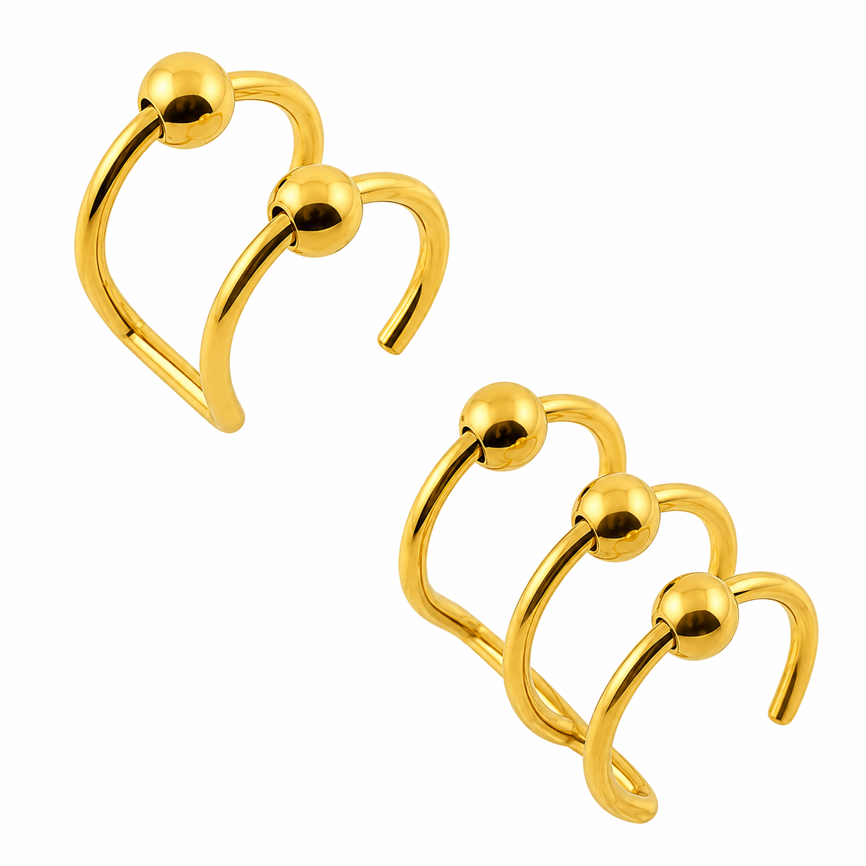 Gold Anodized 316L Surgical Steel Clip-On Bar Closure Ring