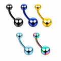 Anodized 316L Surgical Steel Ball Belly Button Ring – 14G (1.6mm) 10mm
