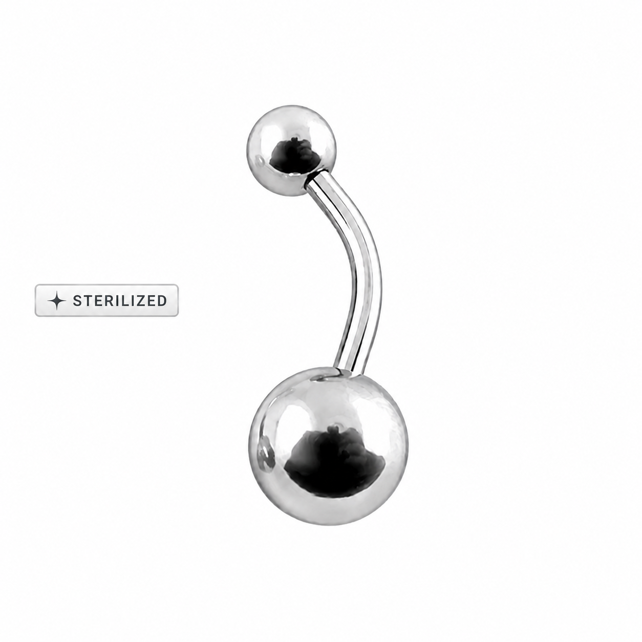 EO Gas Sterilized 316L Surgical Steel Belly Banana Ring – 14G (1.6mm)