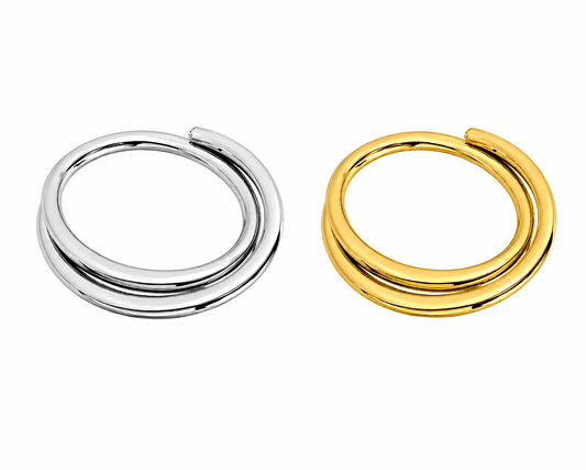 316L Surgical Steel Double Row Twisted Hinged Segment Clicker Ring – 16G (1.2mm) 8mm