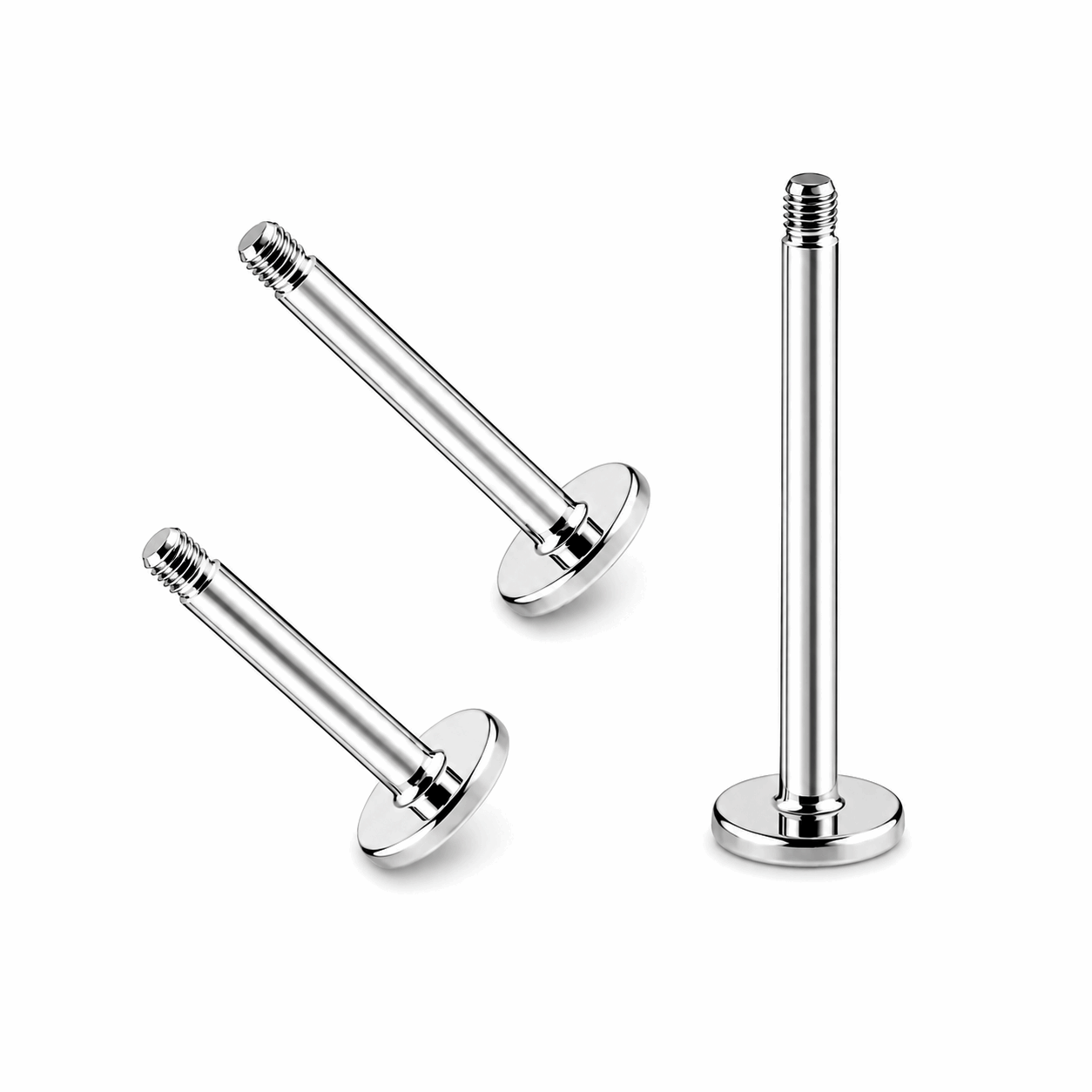 316L Surgical Steel Threaded Labret Accessories – 16G (1.2mm)