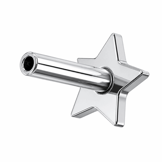 G23 Titanium Threadless Star Push Fit Labret Bar – 16G (1.2mm) 6mm