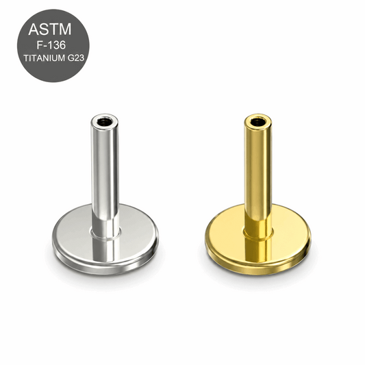G23 Titanium Threadless Push Fit Labret Bar – 18G (1.0mm) & 16G (1.2mm)