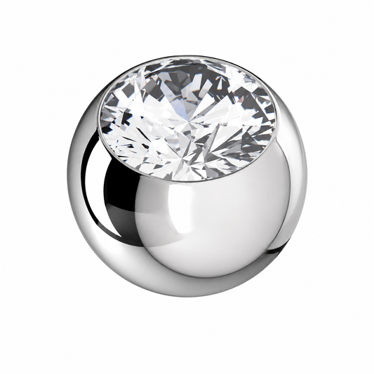 316L Surgical Steel Flat Jeweled Ball Accessories – 16G (1.2mm)