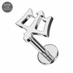 G23 Titanium Trident Symbol Threadless Labret Stud – 16G (1.2mm)