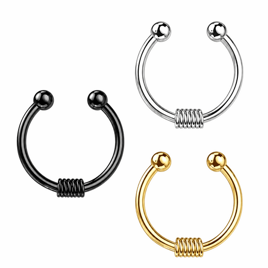 Surgical Steel Circular Spring Fake Septum Piercing – 16G (1.2mm) 10mm